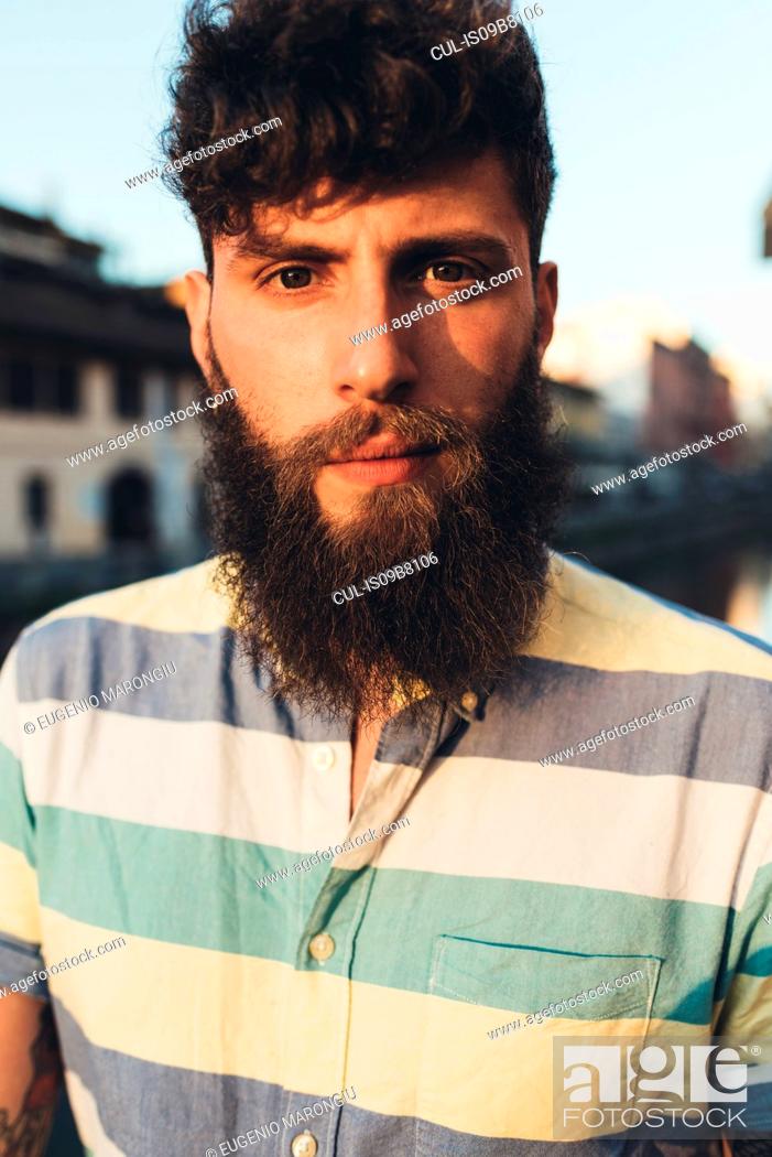 Stock Photo: Head and shoulder portrait of bearded man.