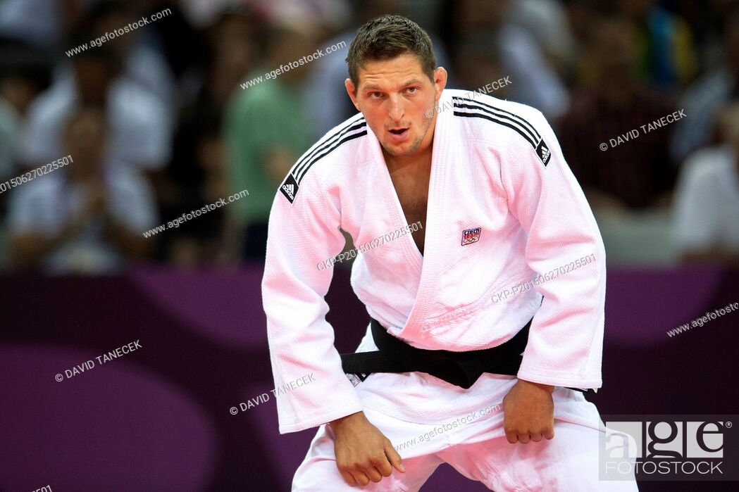 Stock Photo: Lukas Krpalek from Czech Republic fights during the Men's Judo under 100kg in Heydar Aliyev Arena at the Baku 2015 1st European Games in Baku, Azerbaijan.