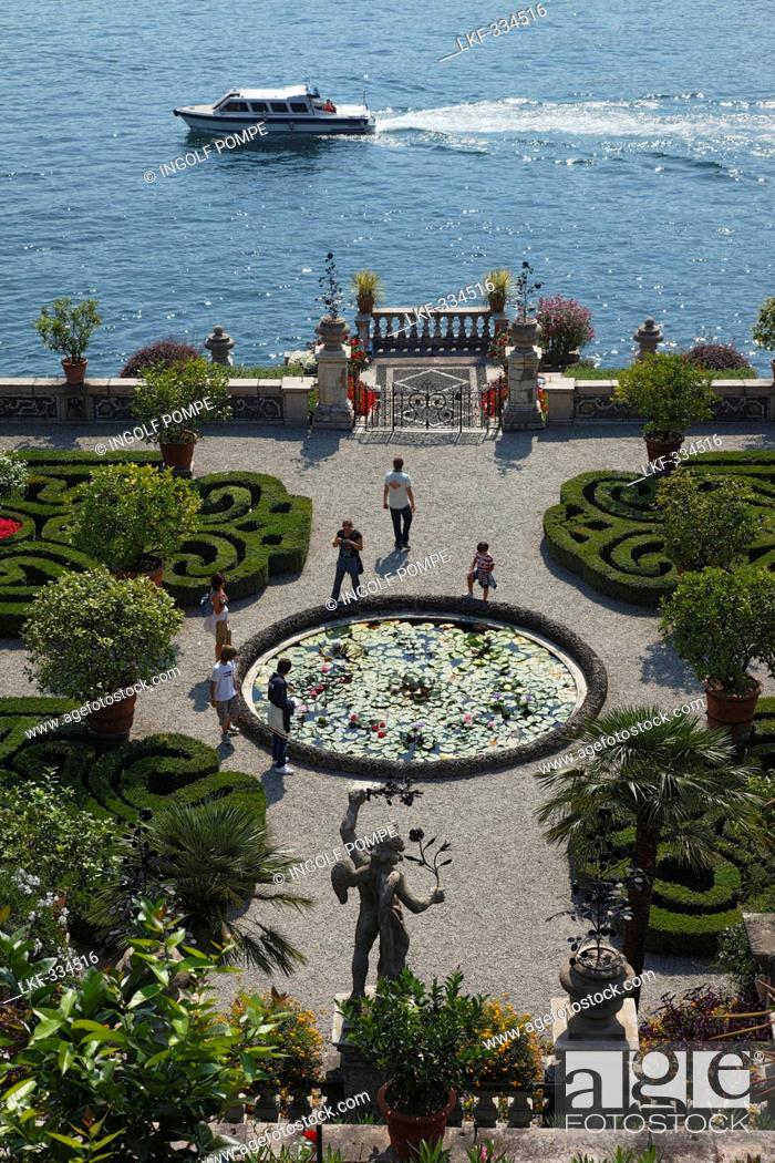 Stock Photo: Park, Borromean Palazzo, Isola Bella, Stresa, Lago Maggiore, Piedmont, Italy.
