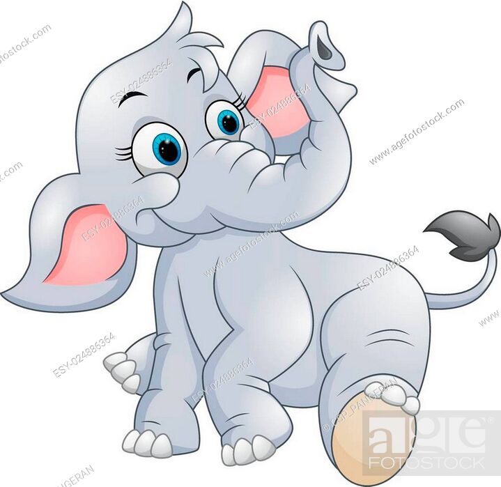 Cute baby elephant cartoon, Stock Vector, Vector And Low Budget Royalty  Free Image. Pic. ESY-024886364 | agefotostock