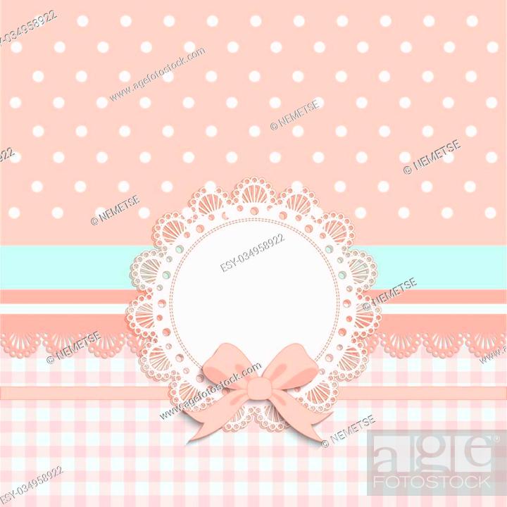 Baptism invitation, template. Pink, brown and cream colors, Stock Vector,  Vector And Low Budget Royalty Free Image. Pic. ESY-034958922 | agefotostock