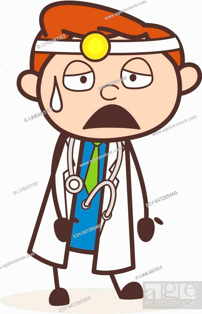 Cartoon Tired Doctor Face Expression Vector Illustration, Stock Vector,  Vector And Low Budget Royalty Free Image. Pic. ESY-047285460 | agefotostock