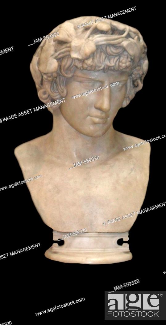 Stock Photo: marble bust of Antinous the lover of Hadrian, Roman emperor. Circa 130-138 AD.