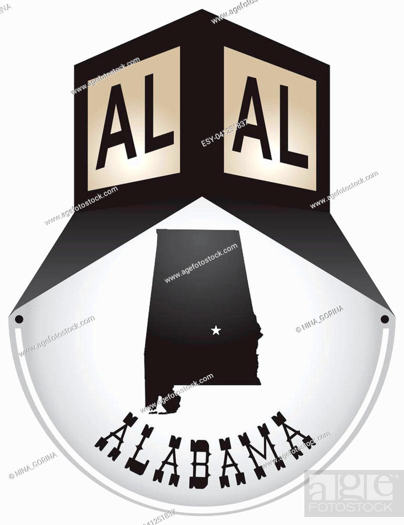 Stock Photo: Vintage street sign for the state of Alabama.