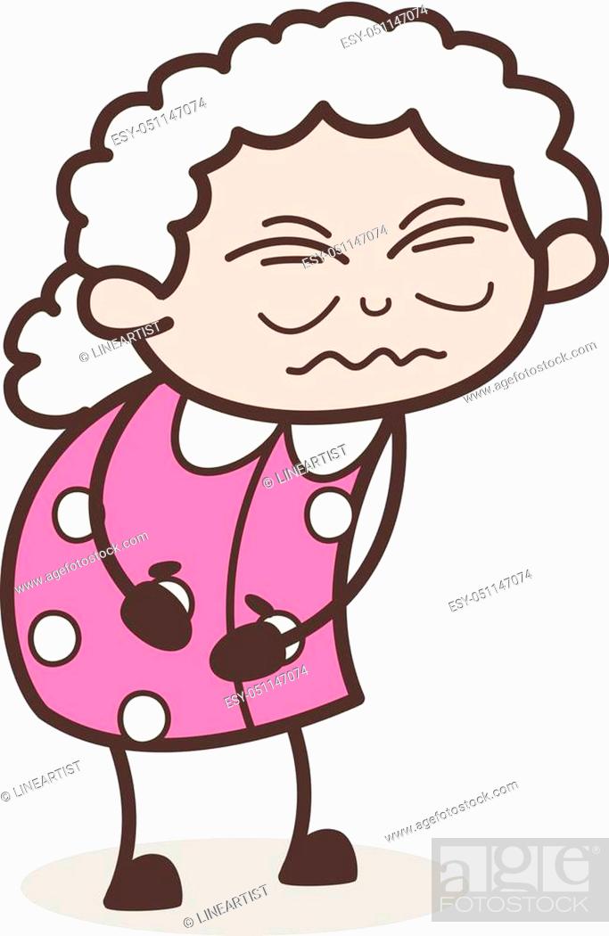 Cartoon Old Grandma Having Pain Vector Illustration, Stock Vector, Vector  And Low Budget Royalty Free Image. Pic. ESY-051147074 | agefotostock