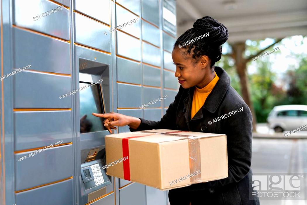Stock Photo: Self Service Automated Delivery Machine Or Postal Terminal.