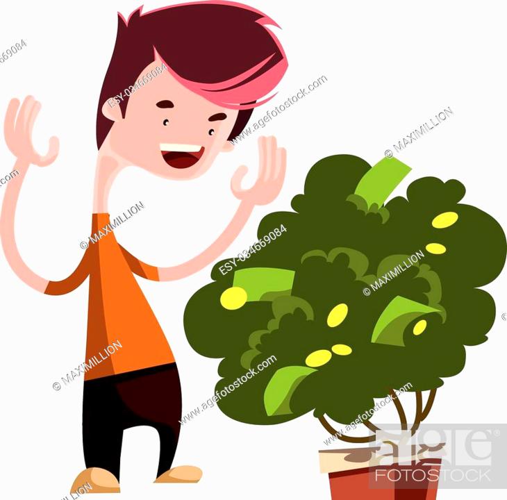 Money tree growing green vector illustration cartoon character, Stock  Vector, Vector And Low Budget Royalty Free Image. Pic. ESY-034669084 |  agefotostock