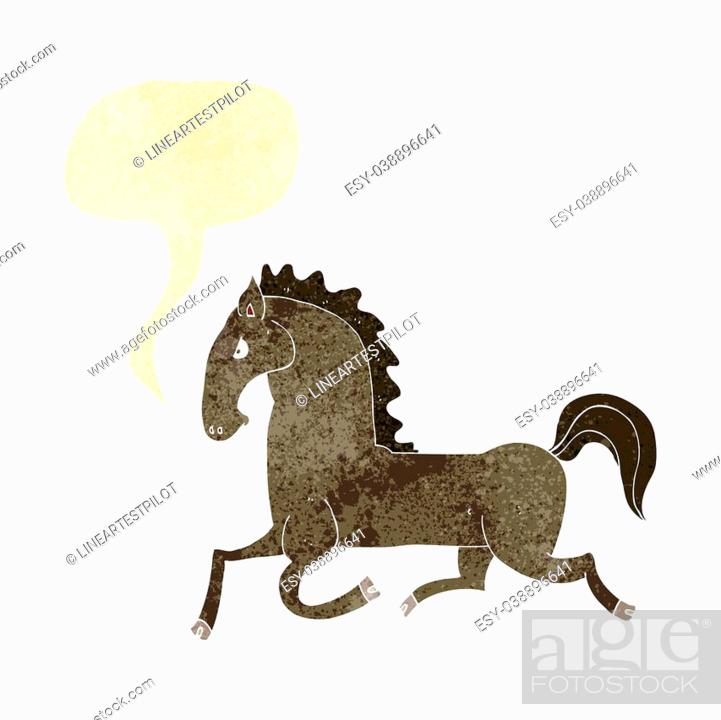 cartoon running horse with speech bubble, Stock Photo, Picture And Low  Budget Royalty Free Image. Pic. ESY-038896641 | agefotostock