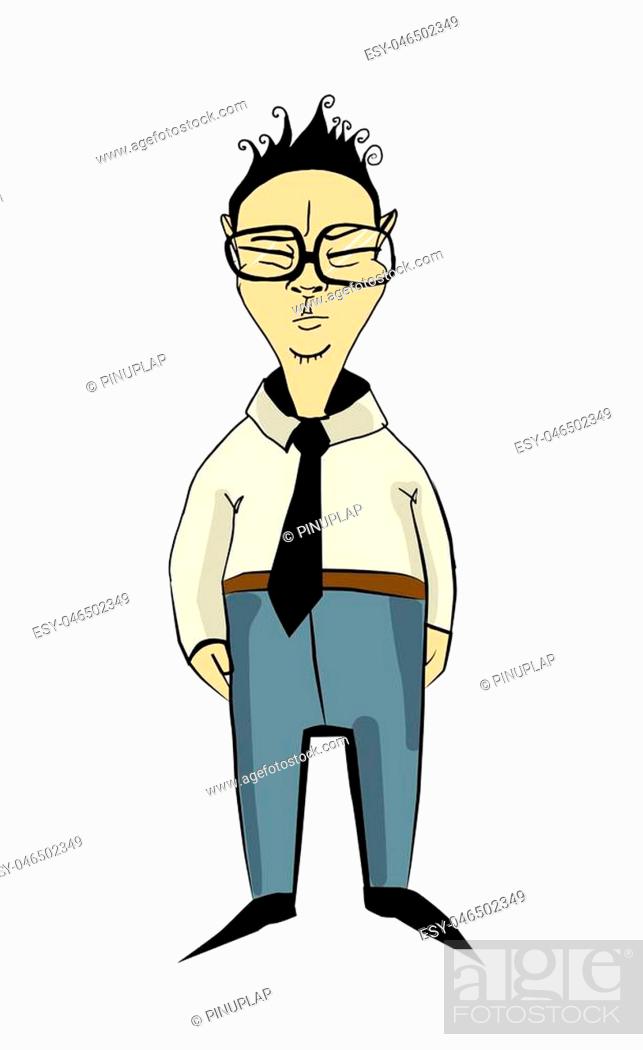 Chinese office man in glasses, cartoon characters, Stock Vector, Vector And  Low Budget Royalty Free Image. Pic. ESY-046502349 | agefotostock