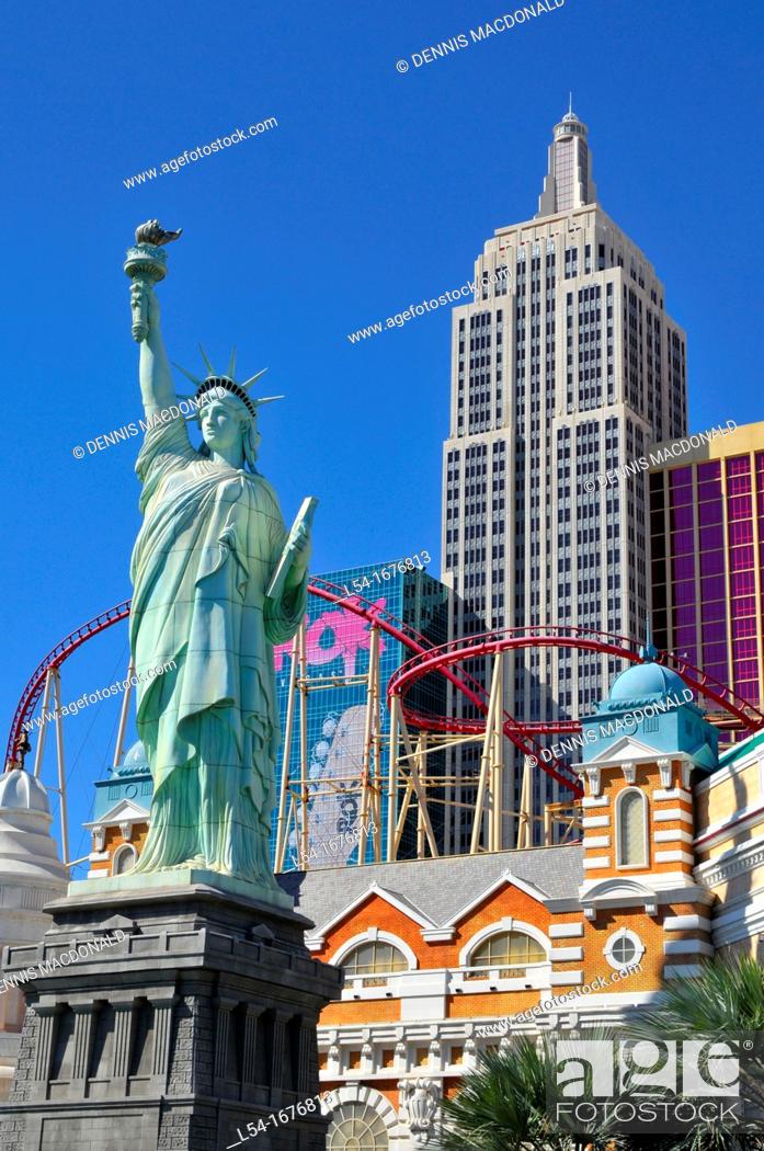 Stock Photo: New York New York Casino Skyline Las Vegas Nevada Sin City Gambling Capital NV.
