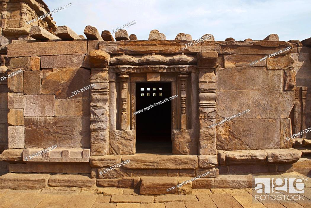 Stock Photo: Suryanarayana temple, Aihole, Bagalkot, Karnataka, India. Galaganatha Group of temples.