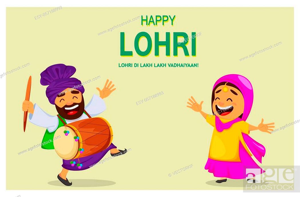 Popular winter Punjabi folk festival Lohri. Funny Indian woman and Sikh man  celebrating holiday, Stock Vector, Vector And Low Budget Royalty Free  Image. Pic. ESY-057188993 | agefotostock