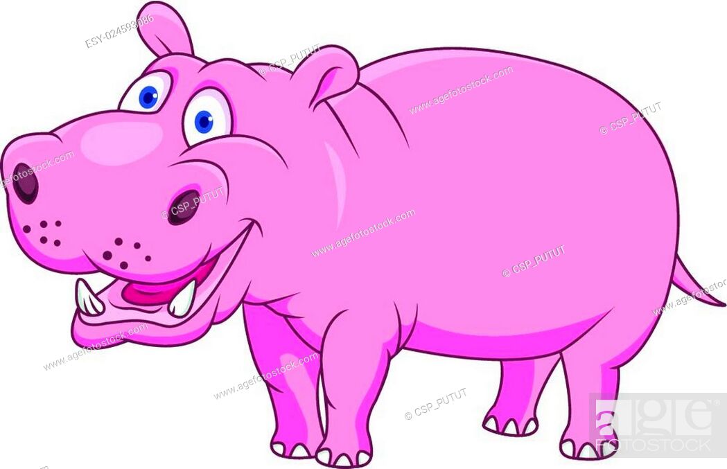Funny hippo cartoon, Stock Vector, Vector And Low Budget Royalty Free  Image. Pic. ESY-024593086 | agefotostock