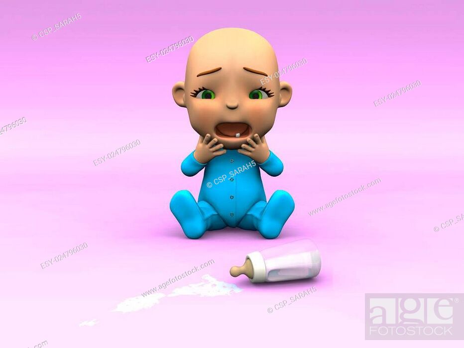Cute cartoon baby crying over spilt milk, Stock Photo, Picture And Low  Budget Royalty Free Image. Pic. ESY-024796030 | agefotostock