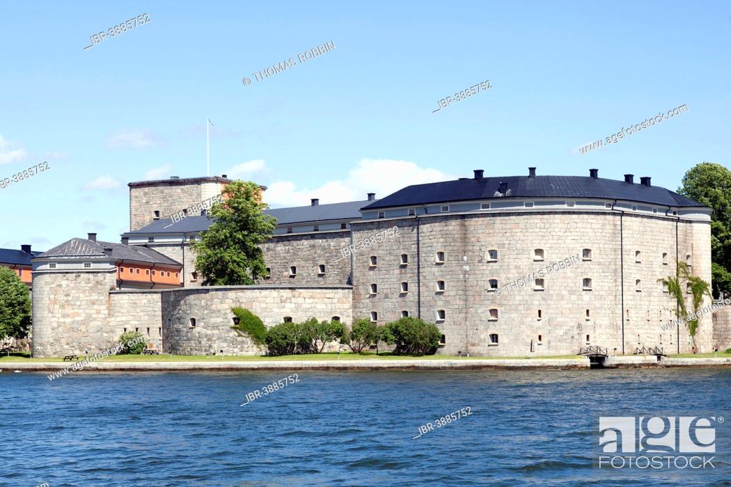 Stock Photo: Vaxholm fortress, near Vaxholm, Stockholm archipelago, Stockholm, Stockholm County, Sweden.