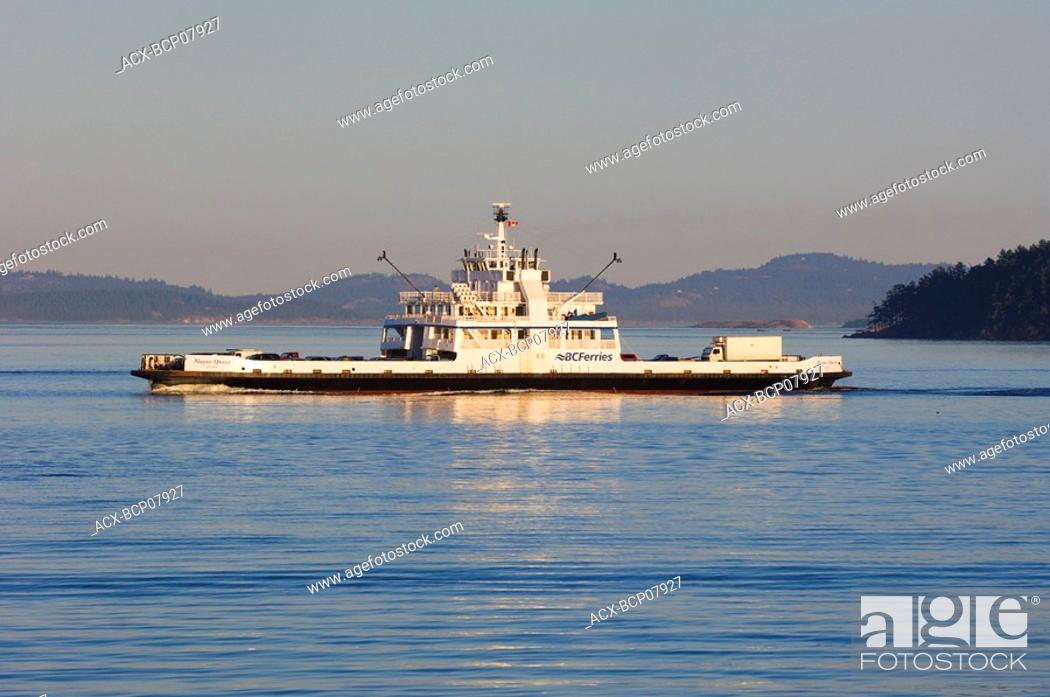 Stock Photo: BC Ferry in waters of Georgia Strait, British Columbia, Canada.