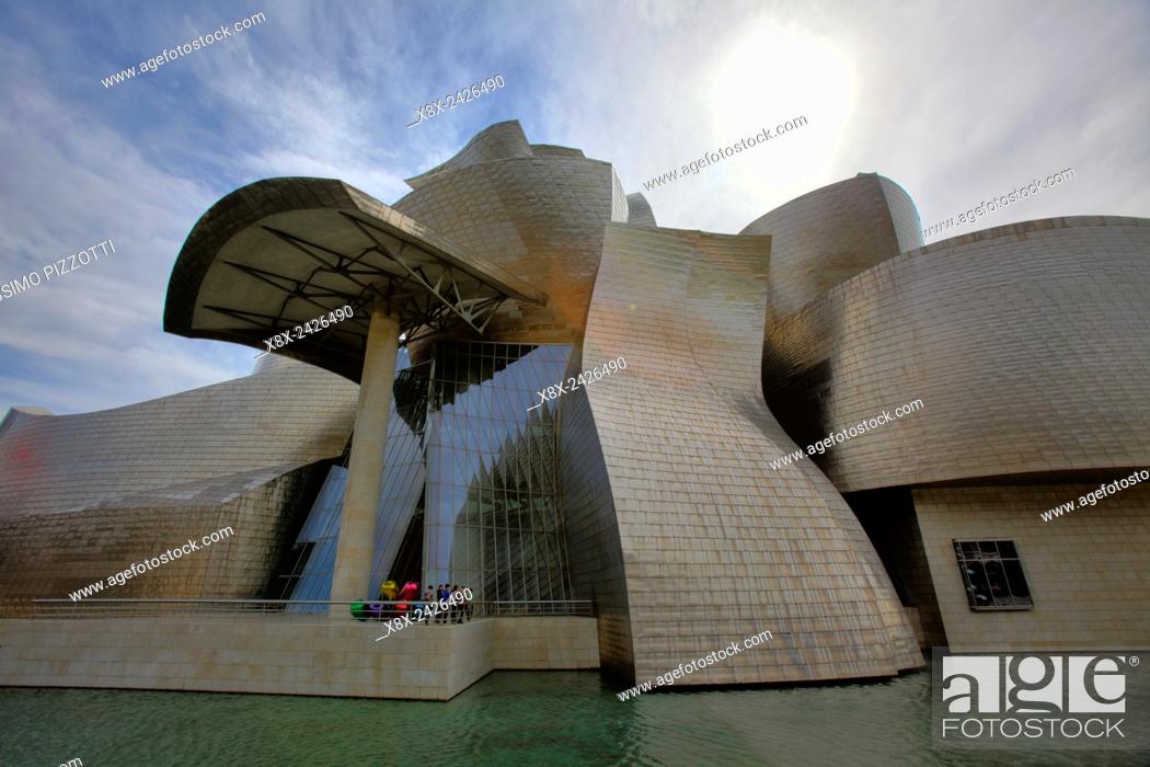 Stock Photo: The modern Guggenheim Museum, Bilbao, Spain.
