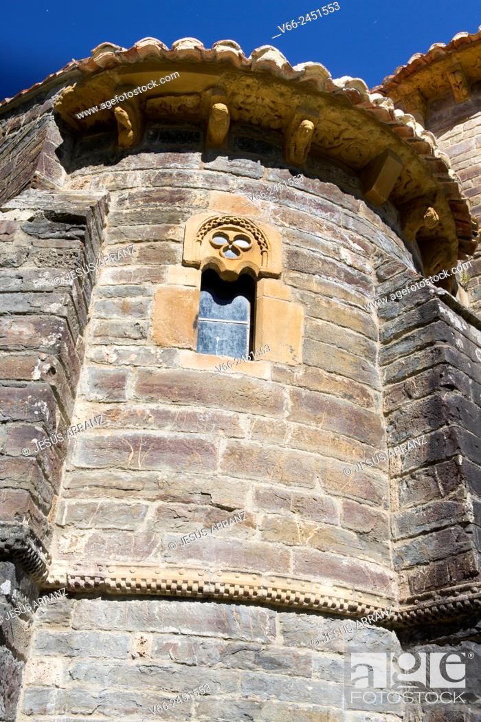 Stock Photo: Iglesia de Santa María (11th century), Piasca, Valle de Liébana, Cantabria, Spain.