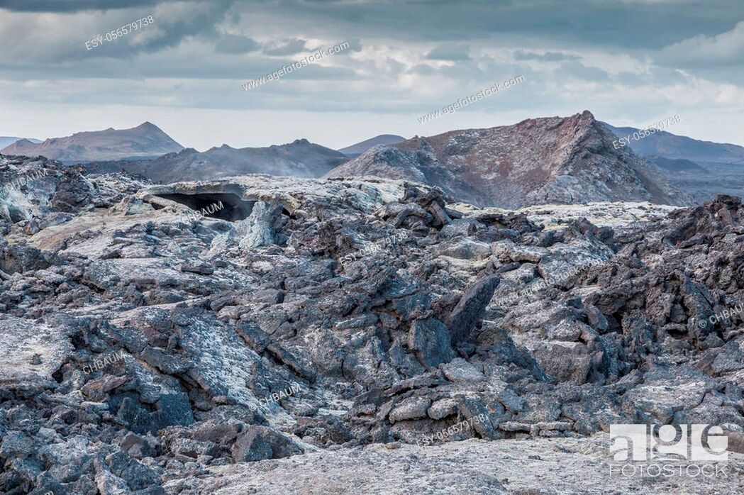 Stock Photo: Lava desert in the famous Krafla mountains, a still active volcanic area near Myvatn, Iceland.