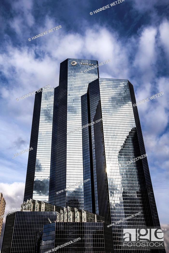 Stock Photo: Tour Total skyscraper at Paris-La Défense, France. at Paris-La Défense, France.
