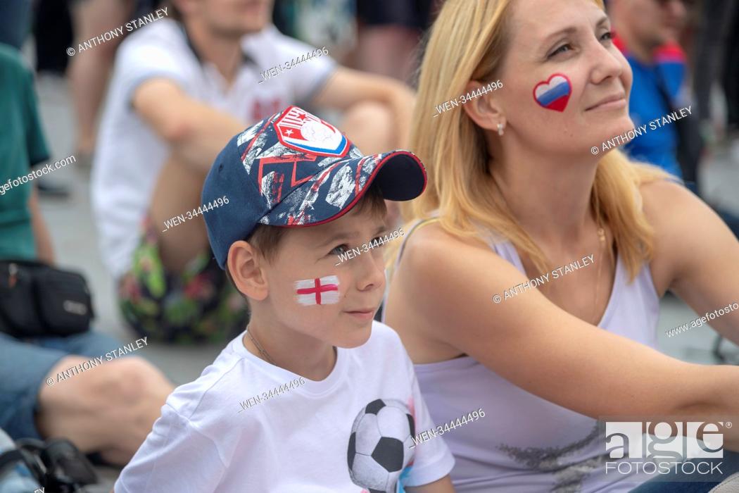 Stock Photo: 2018 FIFA World Cup - FIFA Fan Fest - England v Panama Featuring: Atmosphere Where: Moscow, Central Federal District, Russian Federation When: 24 Jun 2018.