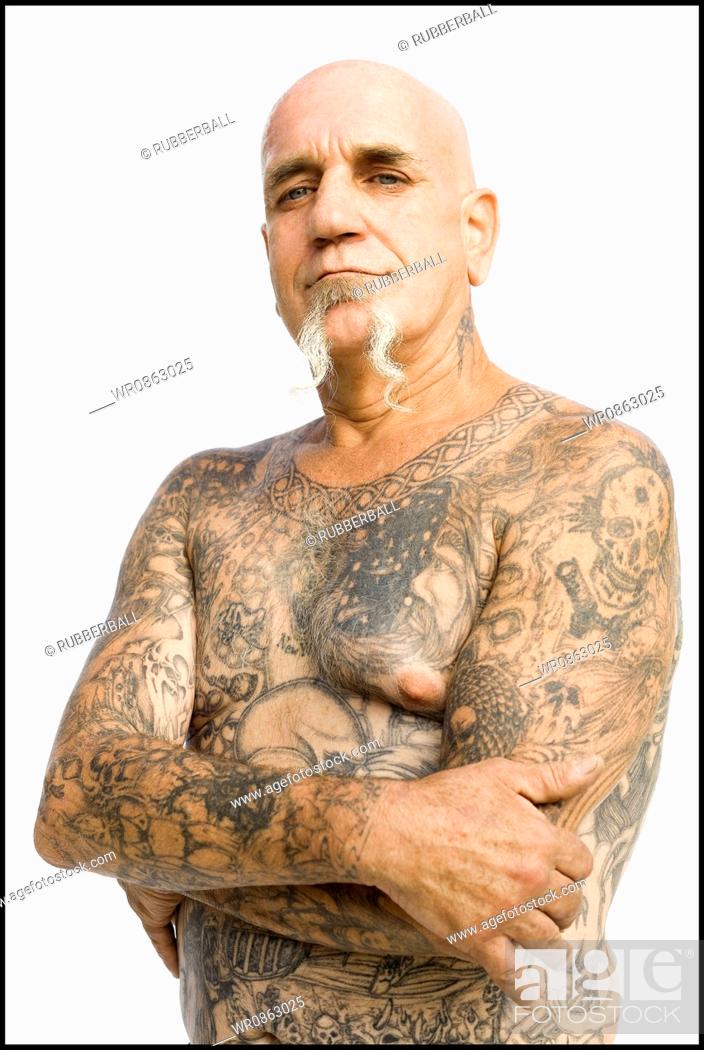 Bald men with tattoos