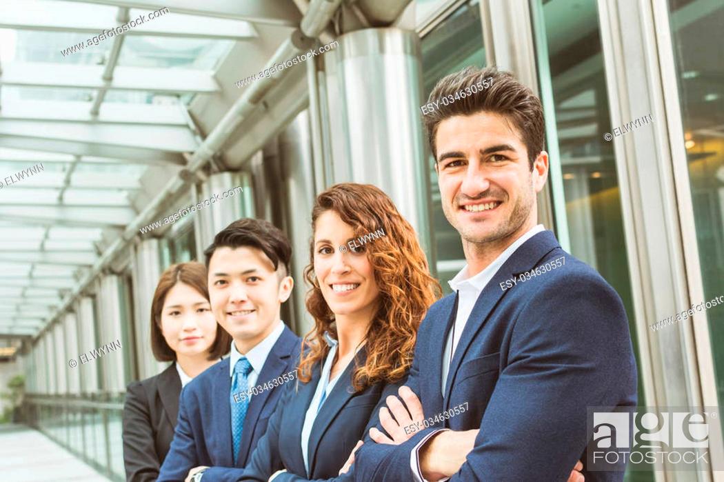 Stock Photo: Group of business people from different country.