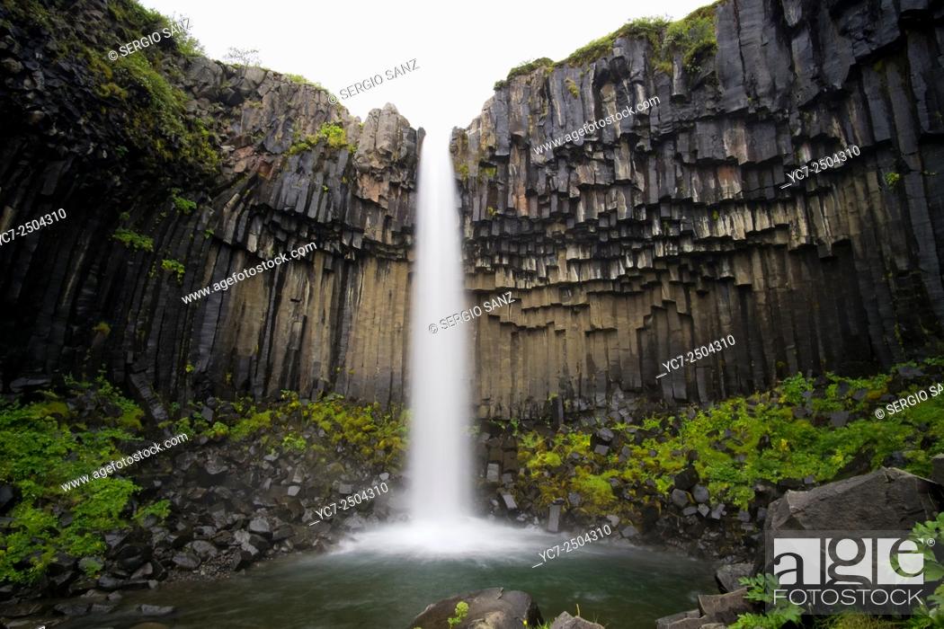Stock Photo: Svartifoss waterfall.