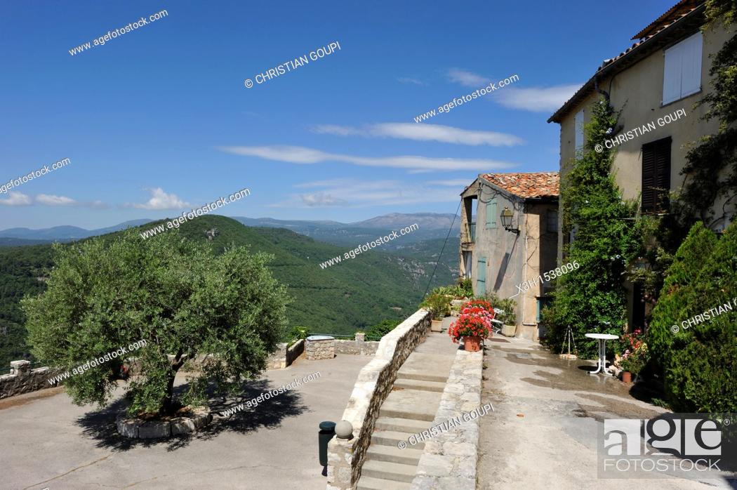 Imagen: Viewpoint Square over the Siagne valley, Saint-Cezaire-sur-Siagne, Alpes-Maritimes department, Provence-Alpes-Cote d'Azur region, southeast of France, Europe.