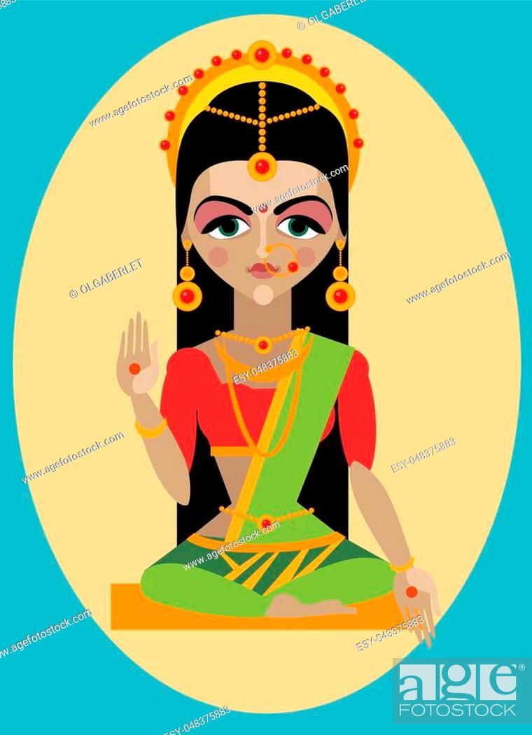 vector illustrationmata devi Parvati Traditional Hindu deity ...