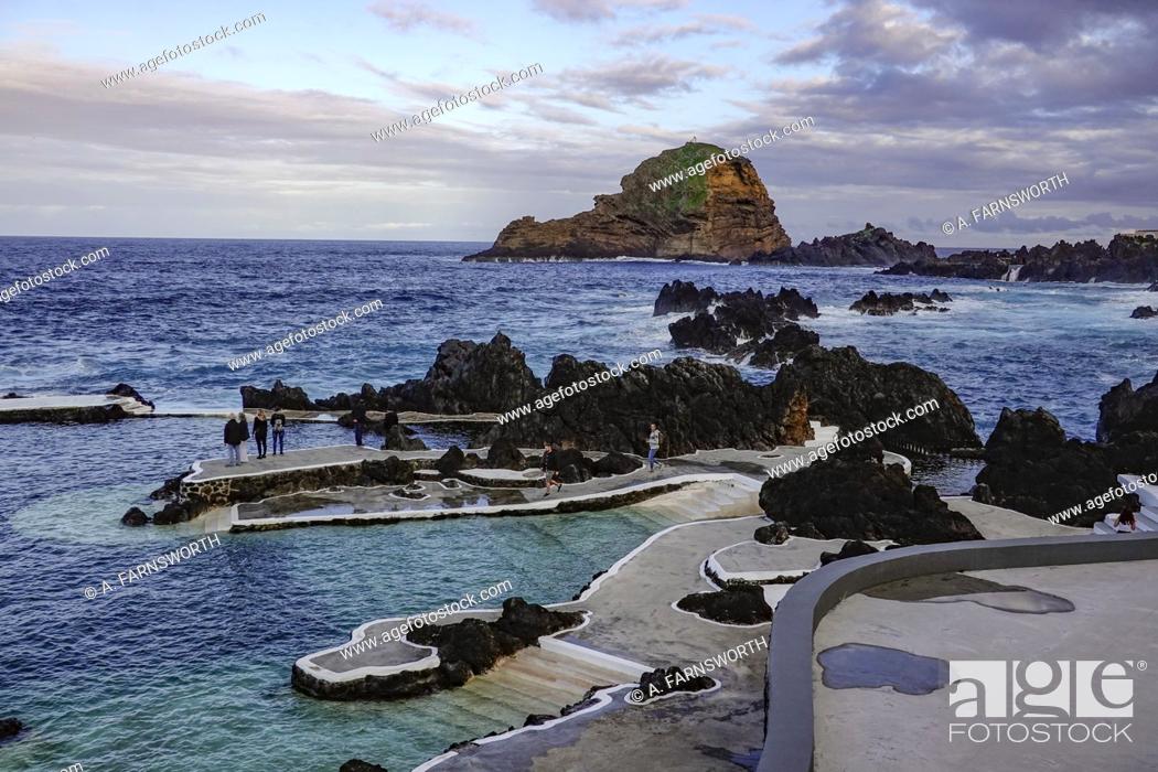 Stock Photo: Porto Moniz, Madeira, Portugal Natural pools attached to the ocean for swimming and bathing.
