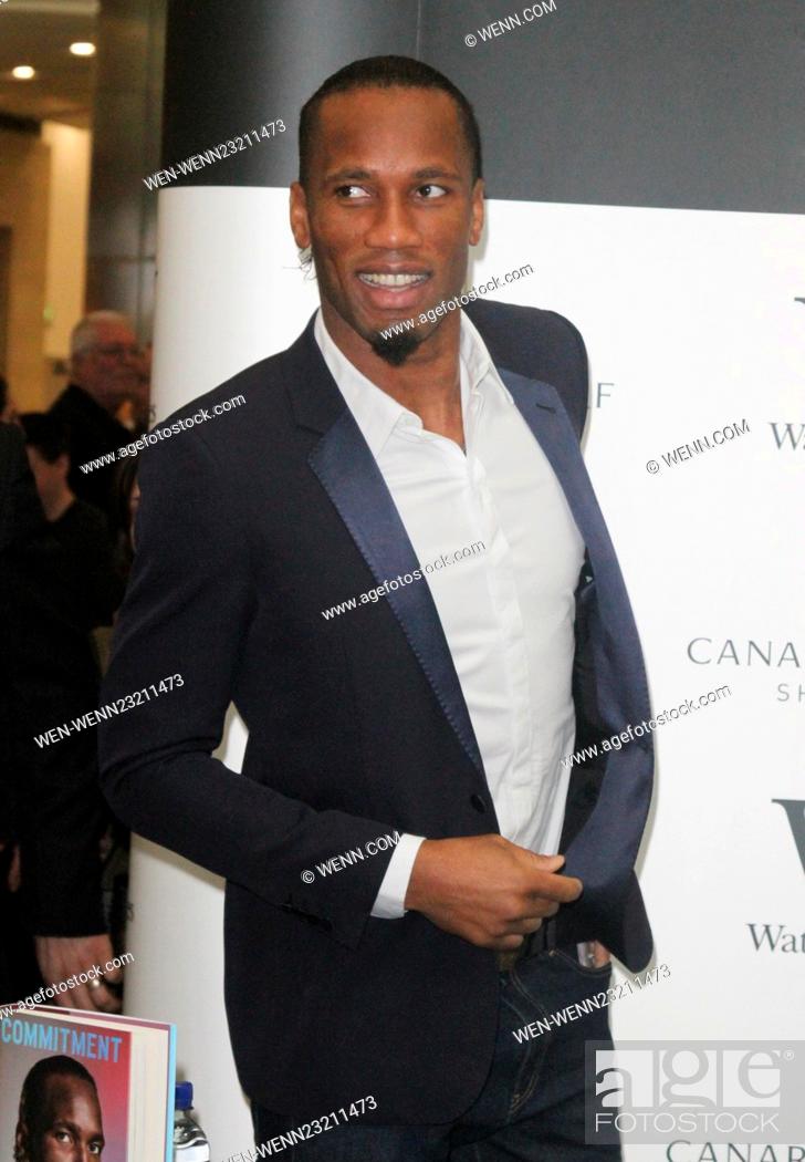 Didier Drogba signs copies of his autobiography 'Commitment' at Waterstones  in Canary Wharf..., Stock Photo, Picture And Rights Managed Image. Pic.  WEN-WENN23211473 | agefotostock