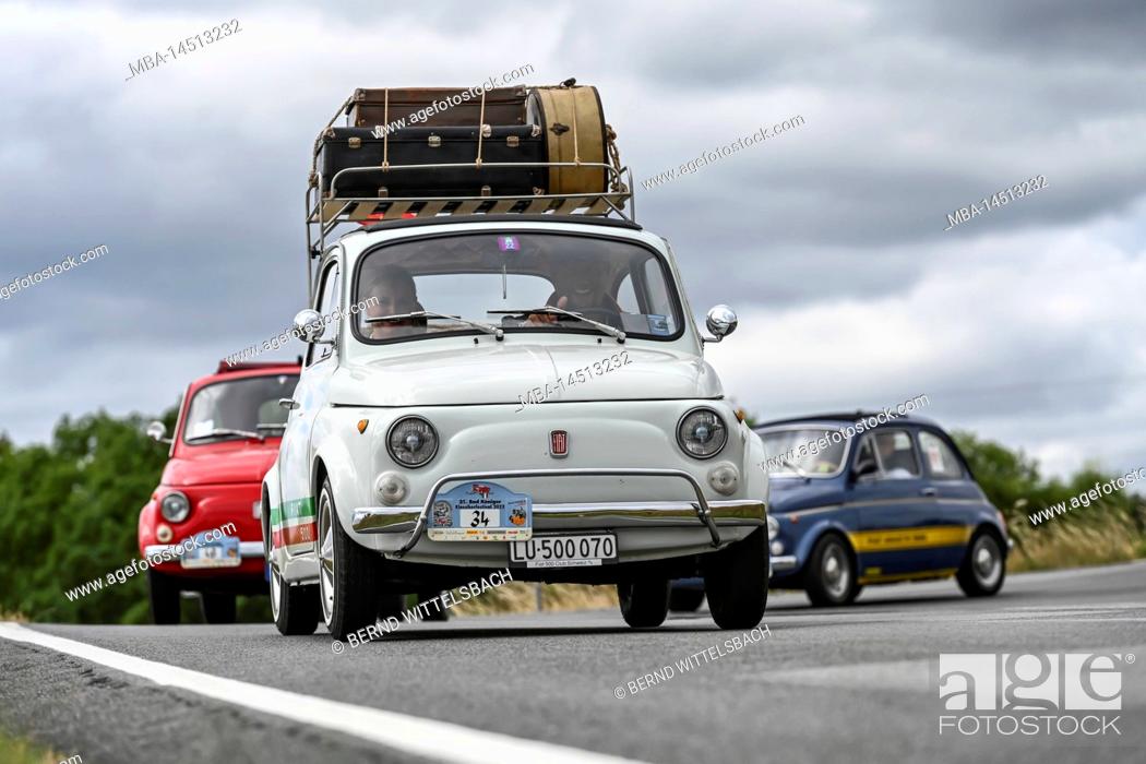 Stock Photo: Bad König, Hesse, Germany, Fiat Nuova 500 L, year 1970, 499.5 cc displacement, 18 hp at the classic car festival.