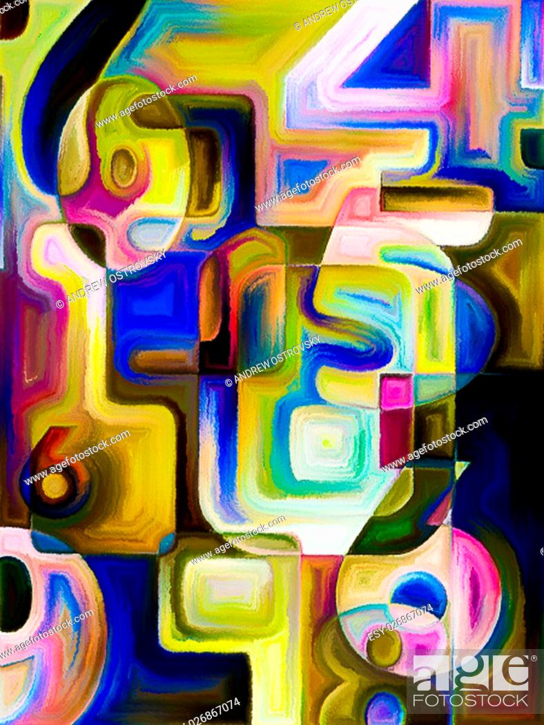 Stock Photo: Abstract design made of painted decimal digits on the subject of math, science and education.