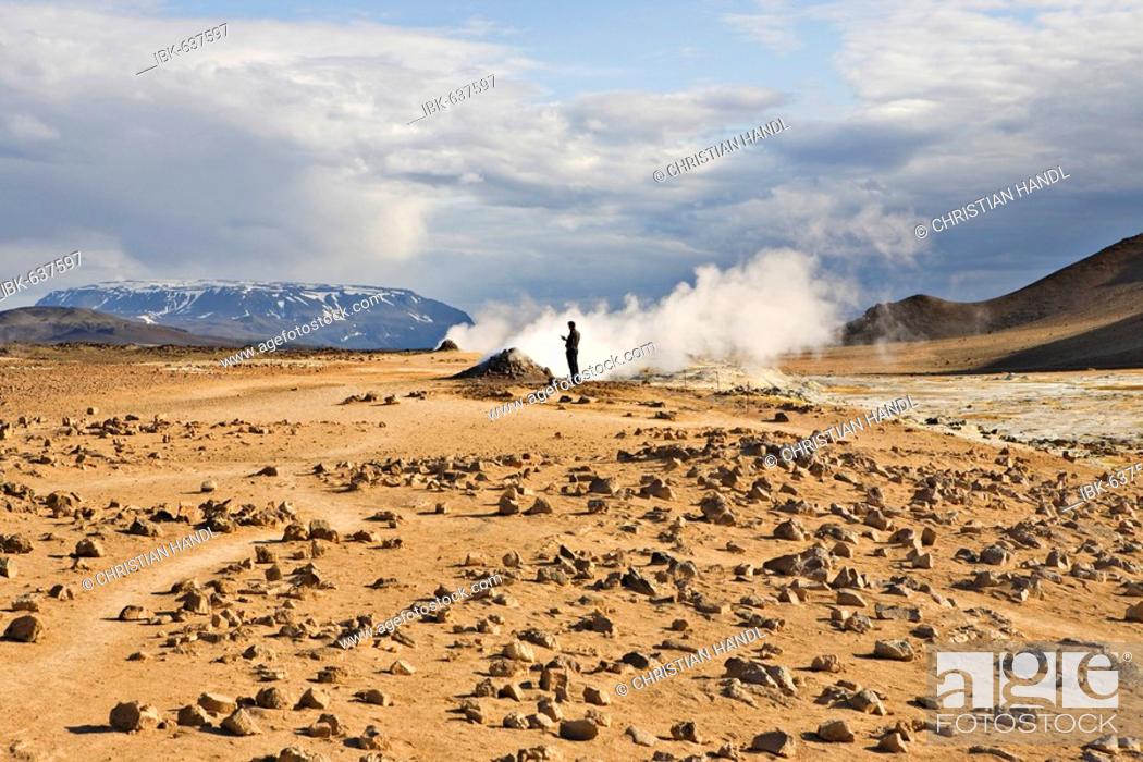 Stock Photo: Fumarole, Hveraroend geothermal region at the foot of Mt. Námafjall, Myvatn, northern Iceland, Iceland, Atlantic Ocean.