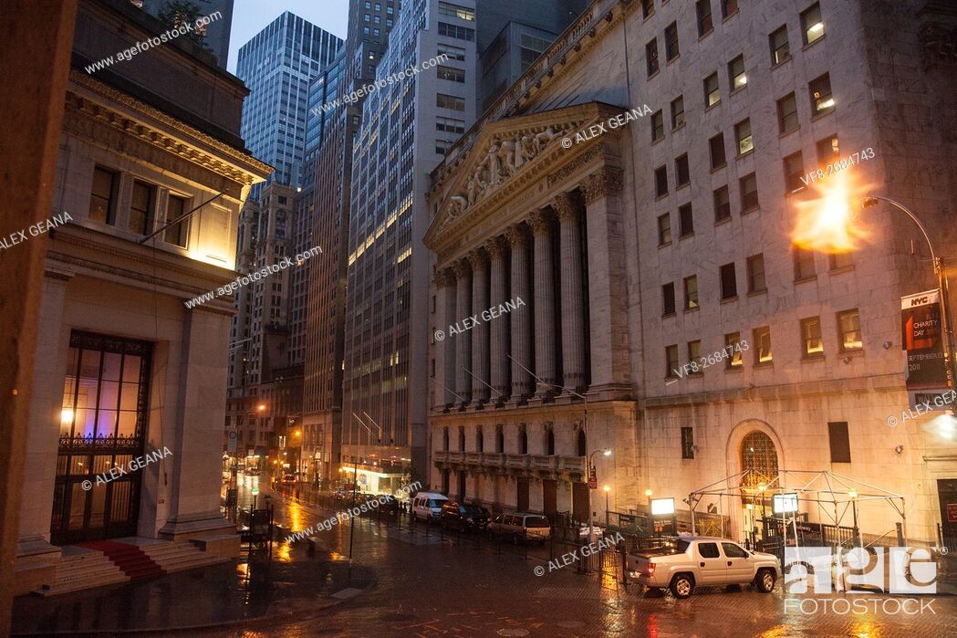 Stock Photo: As Hurricane Sandy started to barrel into New York, the financial center of the world got ready.