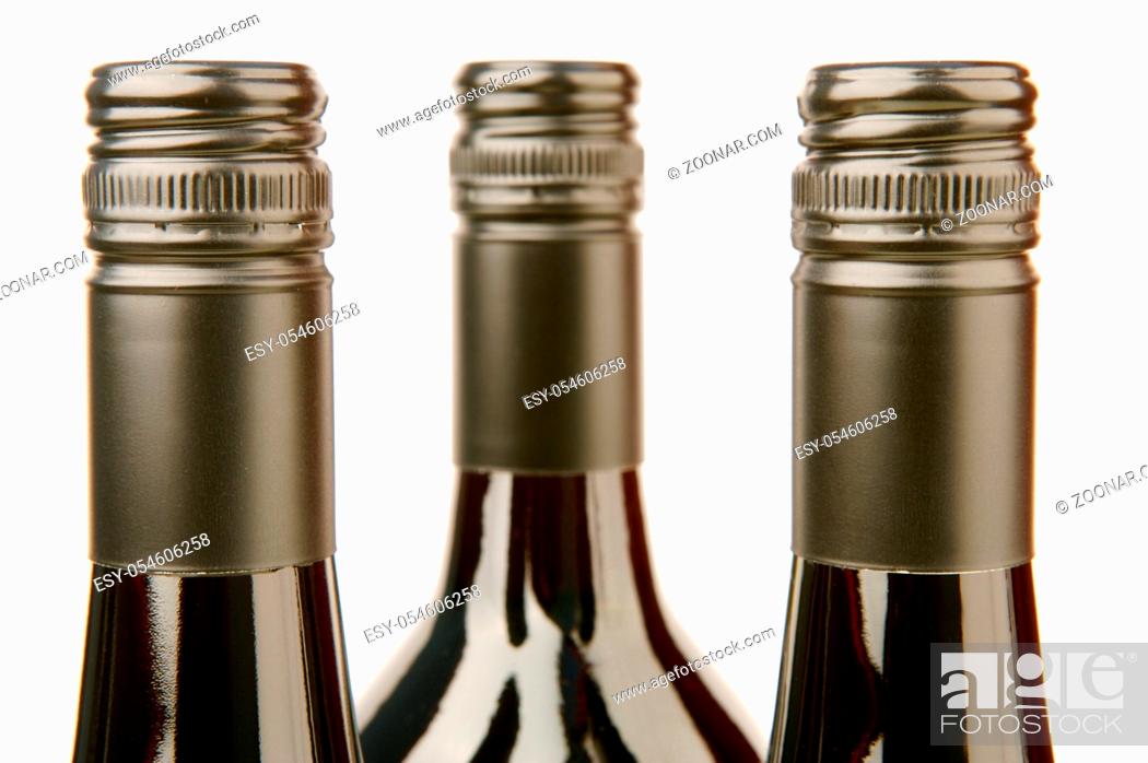 Stock Photo: Bottles of red and white wine.