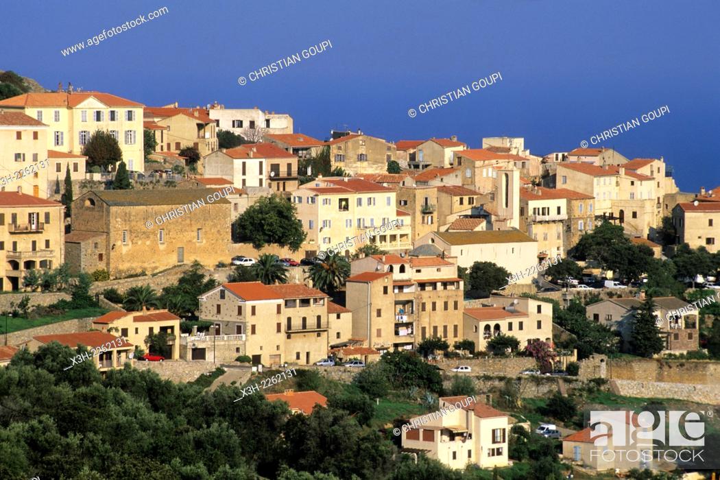Stock Photo: Monticello, village of Balagne region, Haute-Corse department, Northern Corsica, France, Europe.