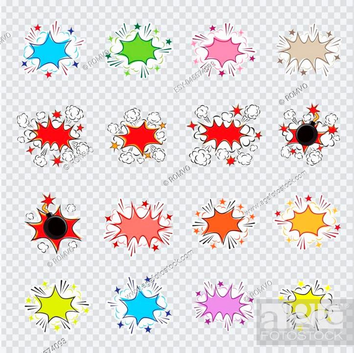 Cartoon explosion illustration set on transparent background, Stock Vector,  Vector And Low Budget Royalty Free Image. Pic. ESY-045574093 | agefotostock