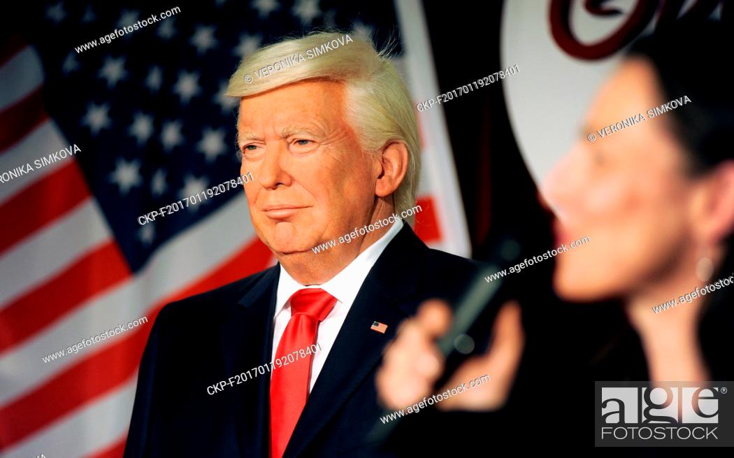 Stock Photo: A wax figure of Donald Trump was unveiled at Wax museum Grevin Prague, Czech Republic, on January 19, 2017, ahead of his inauguration as the 45th US president.