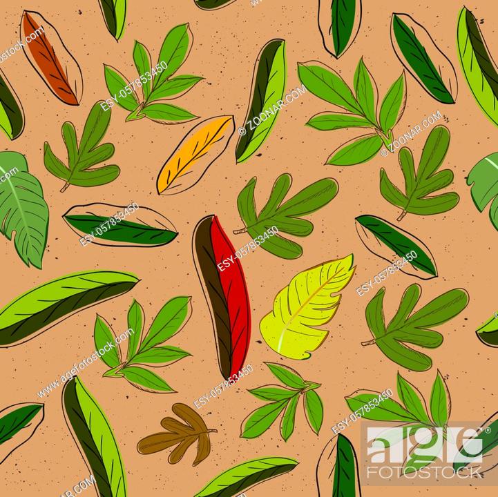 Stock Photo: Seamless texture with leaves. Vector illustration EPS8.