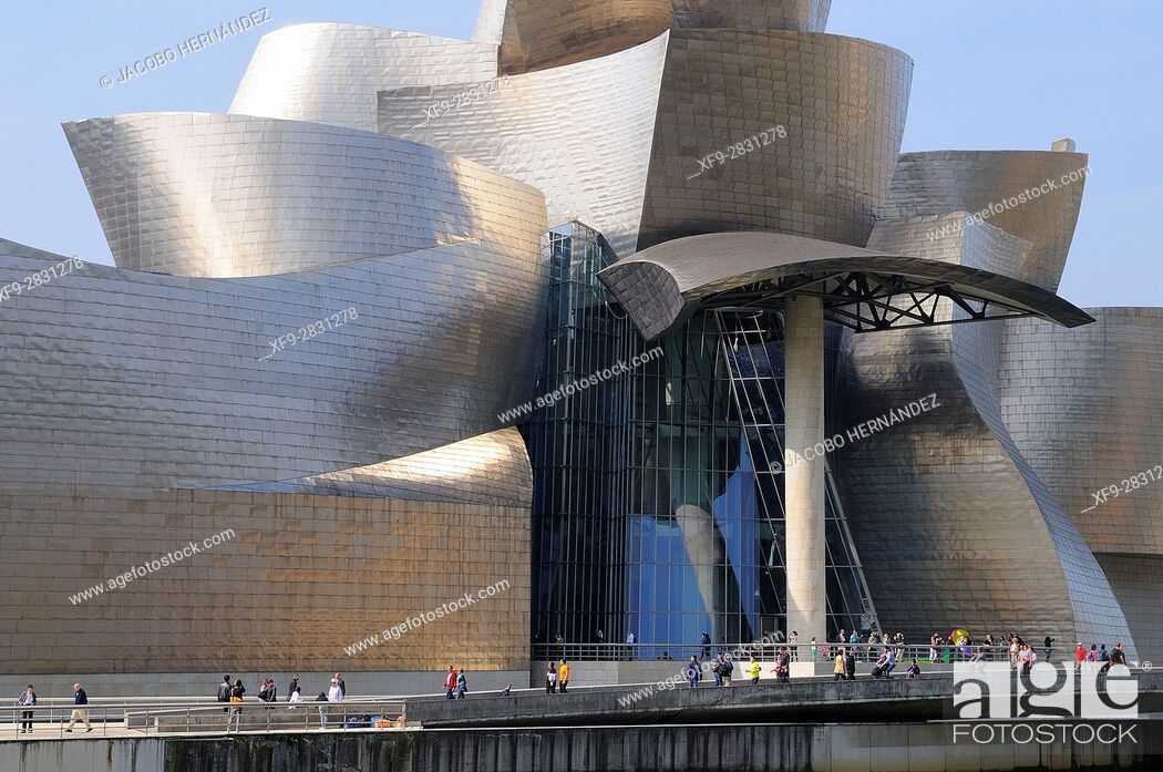 Stock Photo: Guggenheim Museum by Frank O. Gehry.Bilbao city.Bizkaia province.Euskadi.País Vasco.Spain.