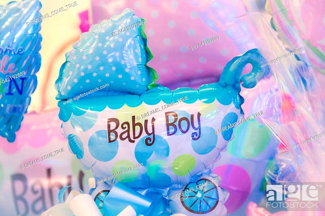 Welcome baby boy! Blue baby stroller balloon for newborn birthday gift  party, Stock Photo, Picture And Low Budget Royalty Free Image. Pic.  ESY-042192889 | agefotostock