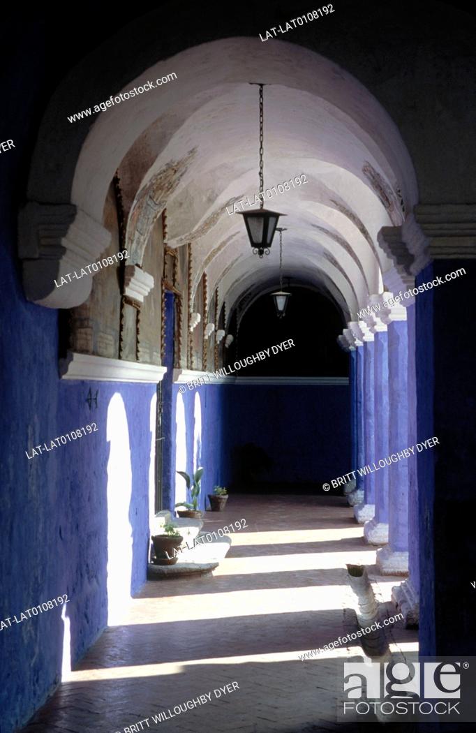 Stock Photo: The Monasterio de Santa Catalina was built in 1580 and is a cloistered convent. Built in a Mudejar style, the walls are painted bright colours.