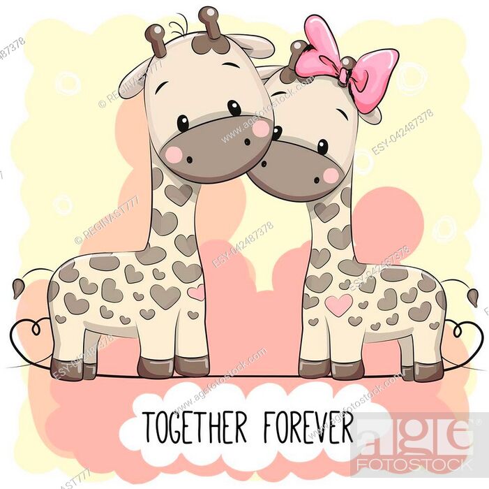 Valentines card with Cute Cartoon giraffes boy and girl, Stock Vector,  Vector And Low Budget Royalty Free Image. Pic. ESY-042487378 | agefotostock