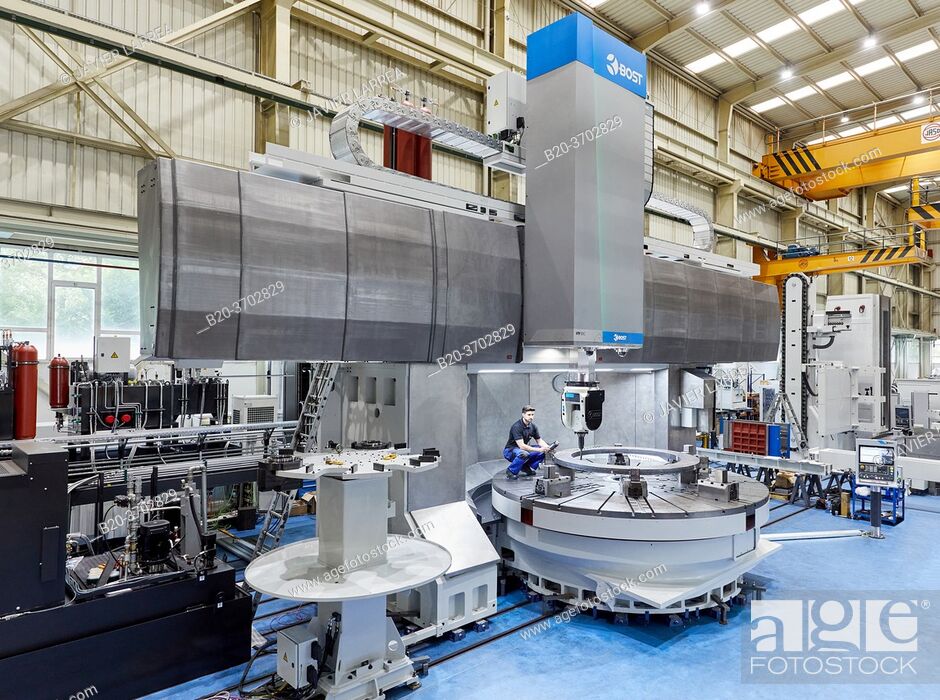 Stock Photo: Construction of machine tools, machining centre, CNC, Vertical turning and Milling lathe, Metal industry, Gipuzkoa, Basque Country, Spain, Europe.