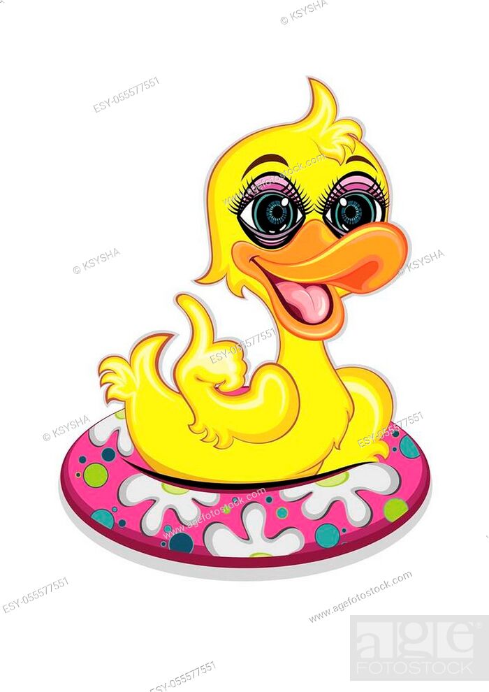 Cute duck swimming cartoon. Duck with a swim ring, Stock Vector, Vector And  Low Budget Royalty Free Image. Pic. ESY-055577551 | agefotostock