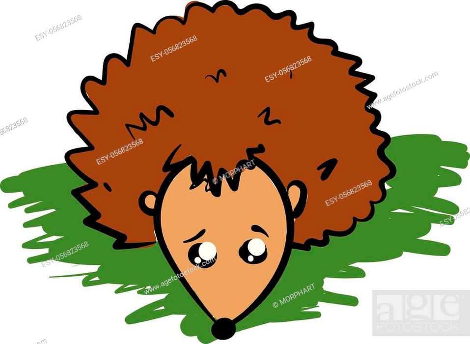Emoji of a fluffy brown-colored hedgehog with spiky hair and spines on its  body express sadness..., Stock Vector, Vector And Low Budget Royalty Free  Image. Pic. ESY-056823568 | agefotostock