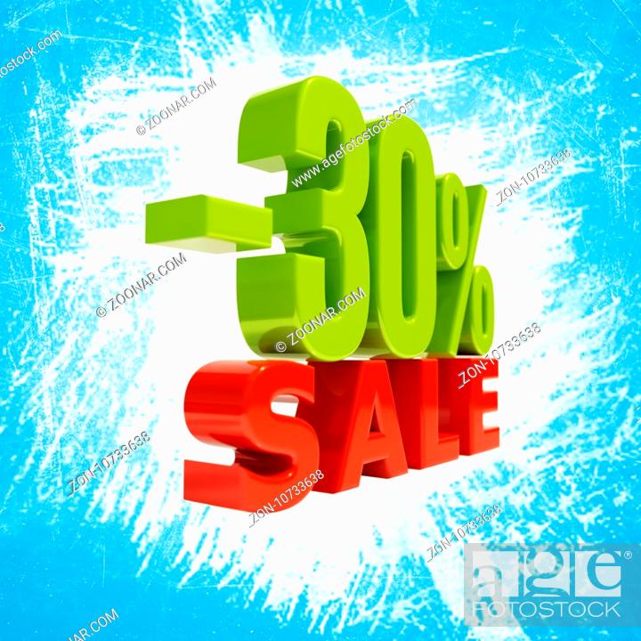 Stock Photo: 30 Percent Discount, Sale Up to 30%, Retail Image 30% Sale Sign, Special Offer, Money Smarts Sticker, Save On 30%, 30% Off, Budget-Friendly, Cost-Cutting Tricks.