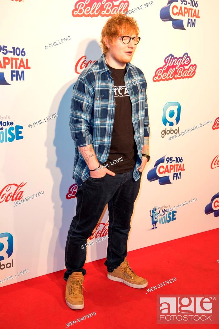 Stock Photo: Ed Sheeran at Capital’s Jingle Bell Ball with Coca-Cola at London’s O2 Arena. Night two of the sell-out event saw performances from chart-topping megastar Ed.